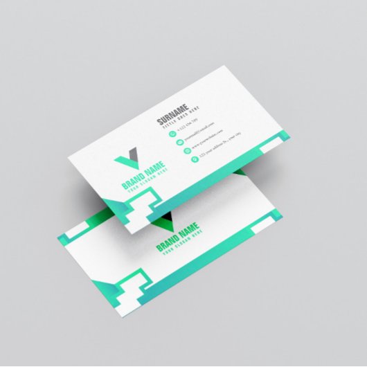 Carte De Visite Moderne Simple Élégant Vert