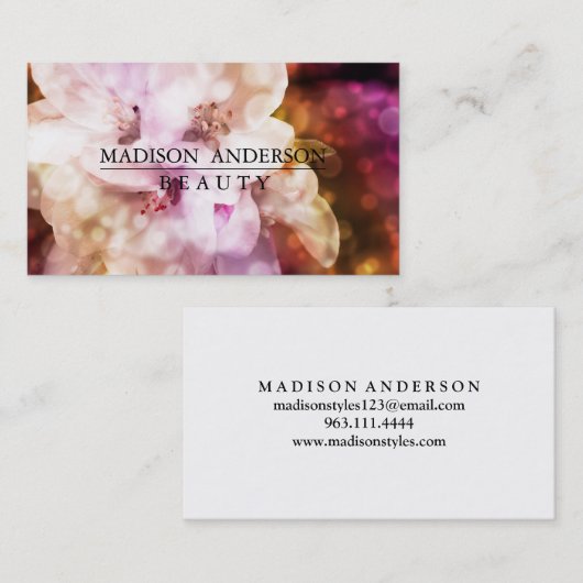 Carte De Visite Moderne simple et classique beauté rose (Devant / Derrière)