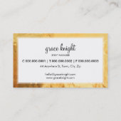 CARTE DE VISITE moderne simple gras feuille d'or (Dos)