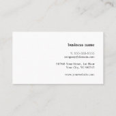 Carte De Visite Moderne simple Gras Papier bleu Consultant (Dos)