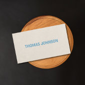 Carte De Visite Moderne simple Gras Papier bleu Consultant