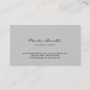 Carte de visite moderne simple Grey Consultant