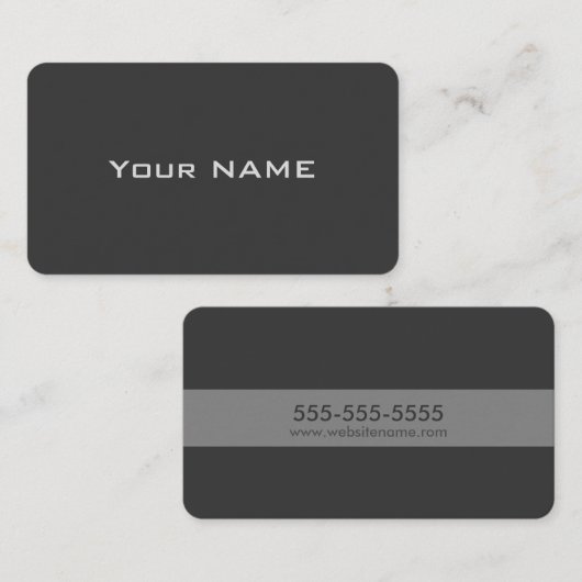 Carte De Visite Moderne simple gris (Devant / Derrière)