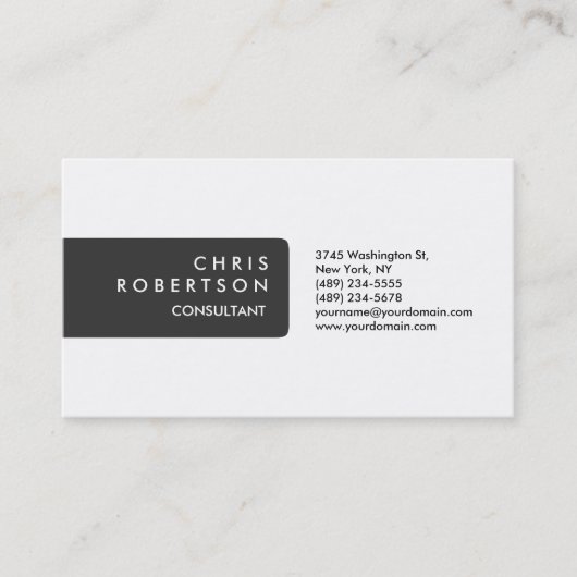 Carte de visite moderne simple gris clair attrayan (Devant)