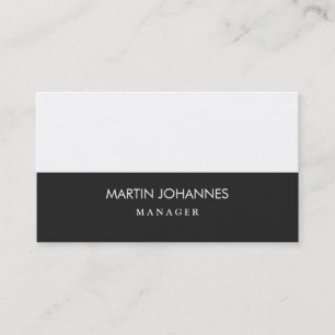 Carte de visite moderne simple gris foncé blanc