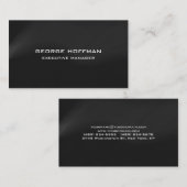 Carte De Visite Moderne simple gris noir noir blanc professionnel (Devant / Derrière)