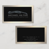 Carte De Visite Moderne simple luxe voiture puissante modèle or (Devant / Derrière)