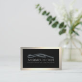 Carte De Visite Moderne simple luxe voiture puissante modèle or (Debout devant)