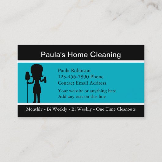 Carte De Visite Moderne Simple Maison Nettoyante Maid (Devant)