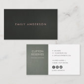 CARTE DE VISITE MODERNE SIMPLE MINIMAL FAUX ARGENT NOIR GRAY NOIR (Devant / Derrière)