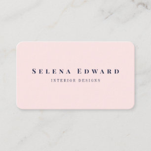 Carte De Visite Moderne Simple Minimaliste Marine Bleu Rose
