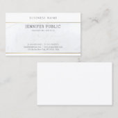 Carte De Visite Moderne Simple Modèle Élégant Marbre blanc tendanc (Devant / Derrière)