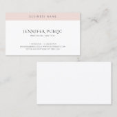 Carte De Visite Moderne simple Modèle élégant rose blanc rose (Devant / Derrière)