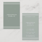 Carte De Visite Moderne simple Modèle élégant vert professionnel (Devant / Derrière)