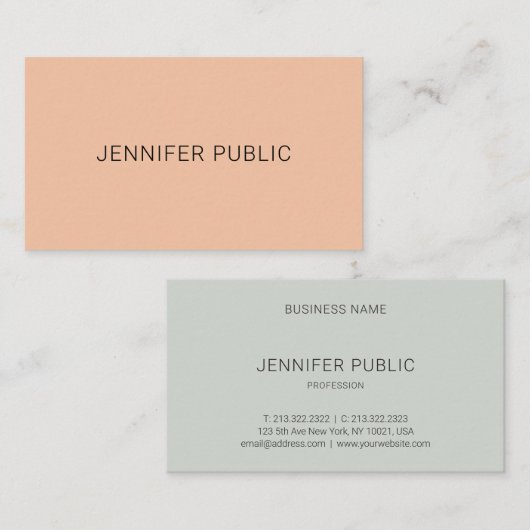 Carte De Visite Moderne simple Modèle personnalisé professionnel (Devant / Derrière)