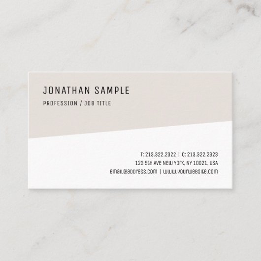 Carte De Visite Moderne Simple Modèle Professionnel Élégant tendan (Devant)