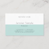 Carte De Visite Moderne Simple Monnaie Modèle Vert rose pâle (Dos)