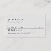 Carte De Visite Moderne simple monochrome noir et blanc QR Code (Dos)