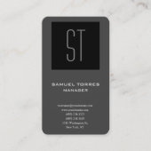 Carte De Visite Moderne simple monogramme créatif noir gris (Devant)