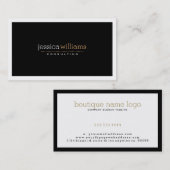 Carte De Visite Moderne simple noir & blanc réversible (Devant / Derrière)