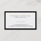 Carte De Visite Moderne simple noir & blanc réversible (Dos)