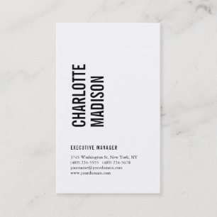 Carte De Visite Moderne Simple Noir Blanc Tendance Minimaliste Sim