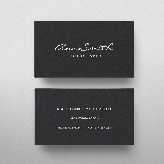 Carte De Visite Moderne simple noir et blanc