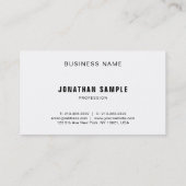 Carte De Visite Moderne Simple Noir Et Blanc Élégant Plat Luxe (Dos)