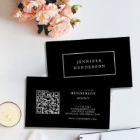 Moderne simple noir gris code QR professionnel