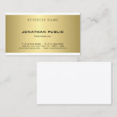 Carte De Visite Moderne simple or simple apparence élégant profess (Devant / Derrière)