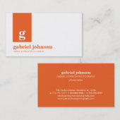 Carte de visite moderne simple - Orange/Blanc (Devant / Derrière)