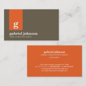 Carte de visite moderne simple - Orange/Brown (Devant / Derrière)