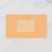 Carte De Visite Moderne simple Orange Faux Gold Foil Professional (Dos)