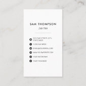 Carte De Visite Moderne Simple Photographie Professionnel (Dos)