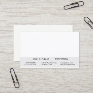 Carte De Visite Moderne simple professionnel blanc et gris brillan