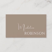 Carte De Visite Moderne Simple Professionnel Brown (Devant)