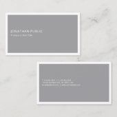 Carte De Visite Moderne Simple Professionnel Cool gris blanc tenda (Devant / Derrière)