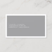 Carte De Visite Moderne Simple Professionnel Cool gris blanc tenda (Dos)