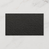 Carte De Visite Moderne Simple Professionnel Cuir Noir Minimal (Dos)