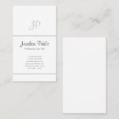 Carte De Visite Moderne Simple Professionnel Élégant Monogramme Bl (Devant / Derrière)