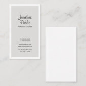 Carte De Visite Moderne Simple Professionnel Élégant Plain (Devant / Derrière)