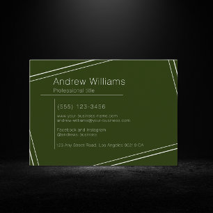 Carte De Visite Moderne Simple Professionnel Minimaliste Vert Forê