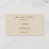 Carte De Visite Moderne Simple Professionnel Modèle de Script Tend (Dos)