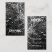 Carte De Visite Moderne Simple Professionnel Modèle Noir Marbre (Devant / Derrière)
