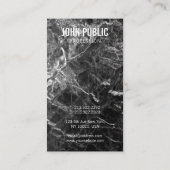 Carte De Visite Moderne Simple Professionnel Modèle Noir Marbre (Dos)