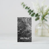 Carte De Visite Moderne Simple Professionnel Modèle Noir Marbre (Debout devant)