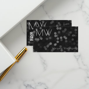 Carte De Visite Moderne Simple Professionnel Noir Bokeh Minimalist