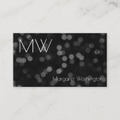 Carte De Visite Moderne Simple Professionnel Noir Bokeh Minimalist (Devant)