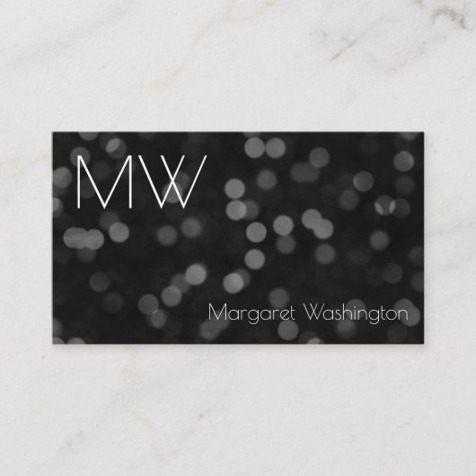 Carte De Visite Moderne Simple Professionnel Noir Bokeh Minimalist (Devant)