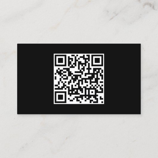 Carte De Visite Moderne Simple Professionnel QR Code Noir Et Blanc (Dos)